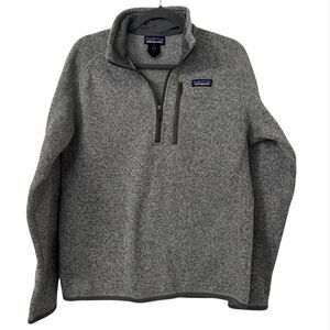 Patagonia Sweater Mens Small Grey Better Sweater 1/4 Zip Pullover Fleece Outdoor
